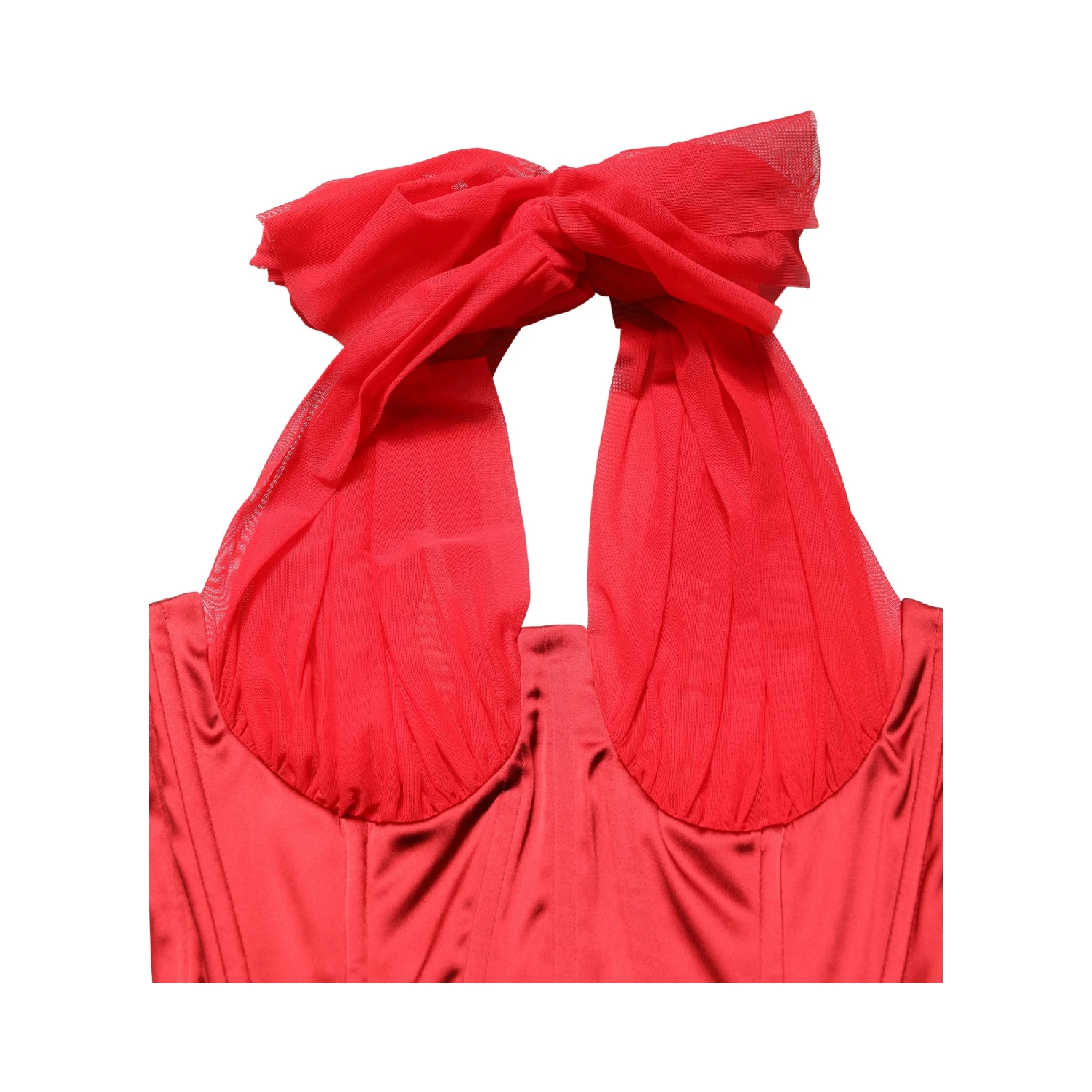 Red Halter Corset Sleeveless Sheath Dress