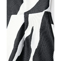 Black White Polyester Zebra Pattern Jumpsuit
