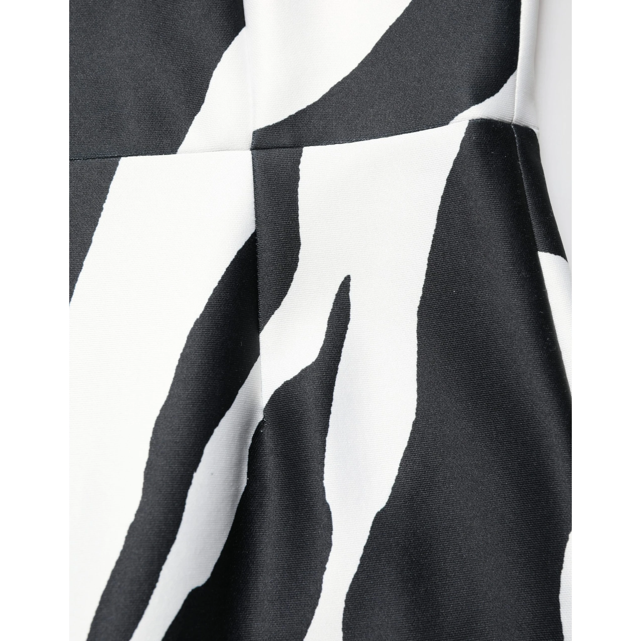 Black White Polyester Zebra Pattern Jumpsuit