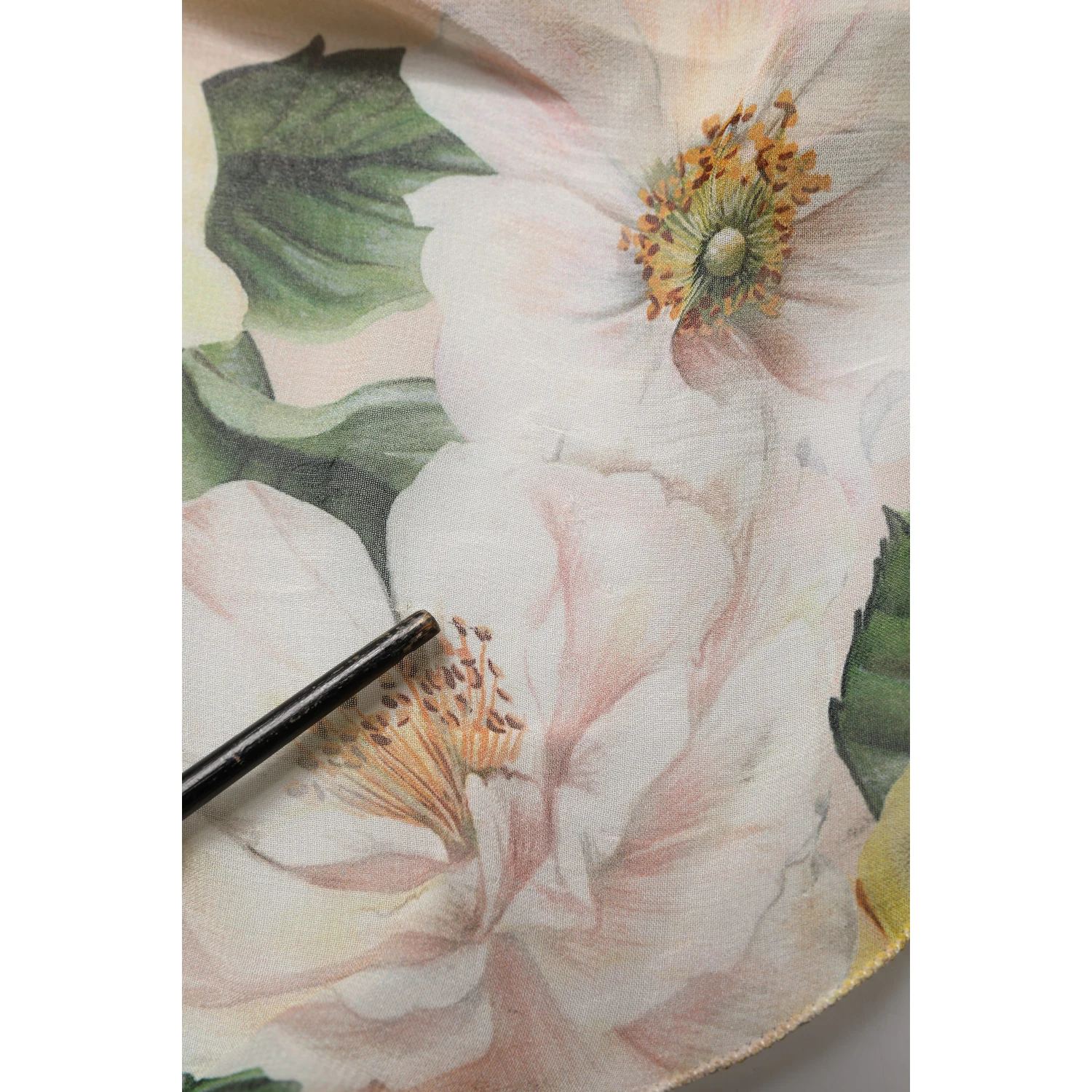 Yellow Silk Floral Print Pleated Maxi Dress