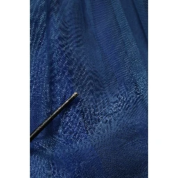 Blue Tulle Midi A-line Sleeveless Dress
