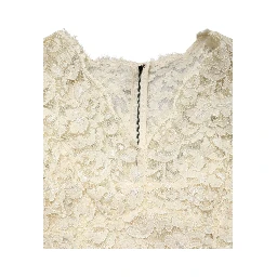 Off White Floral Lace Sheath Maxi Dress