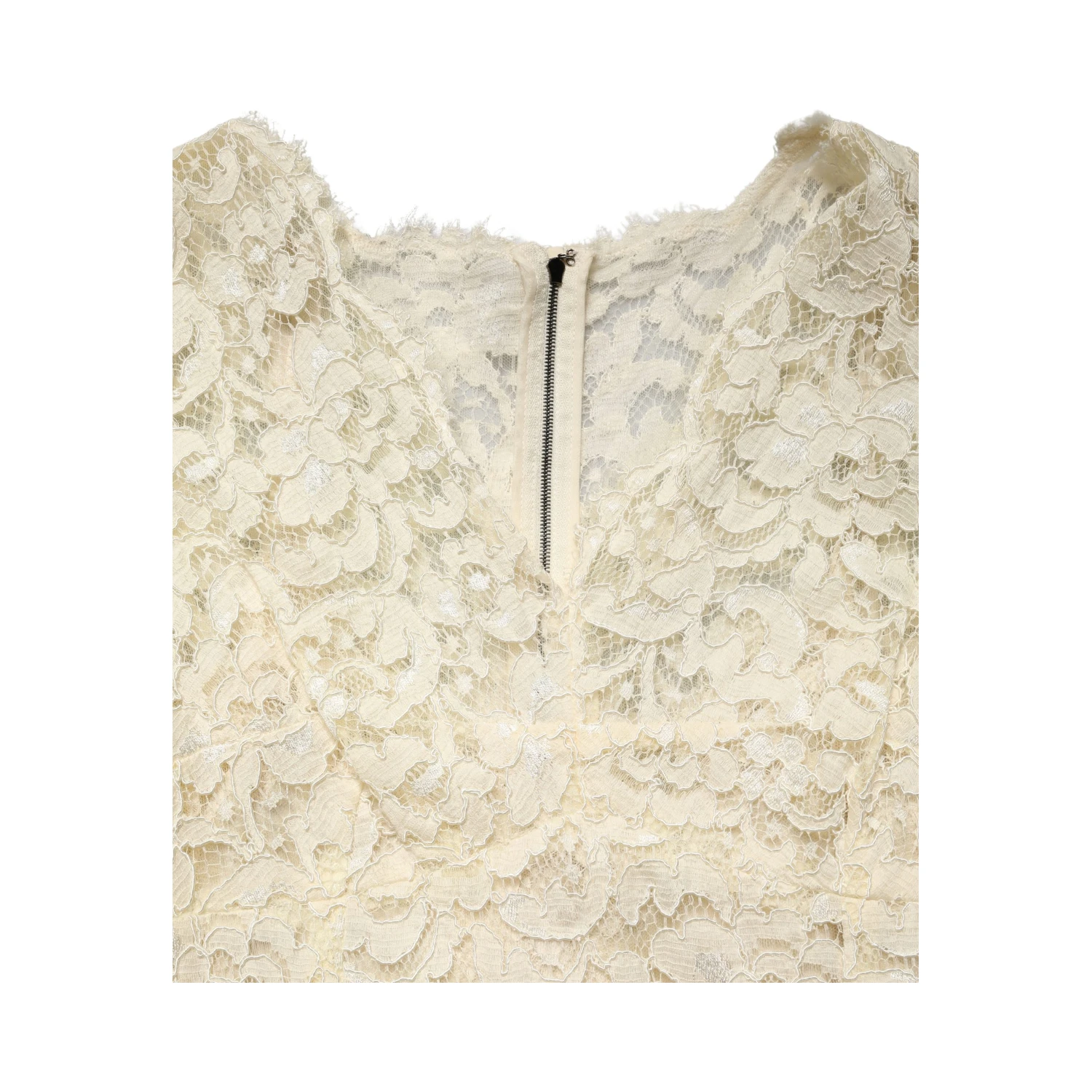 Off White Floral Lace Sheath Maxi Dress