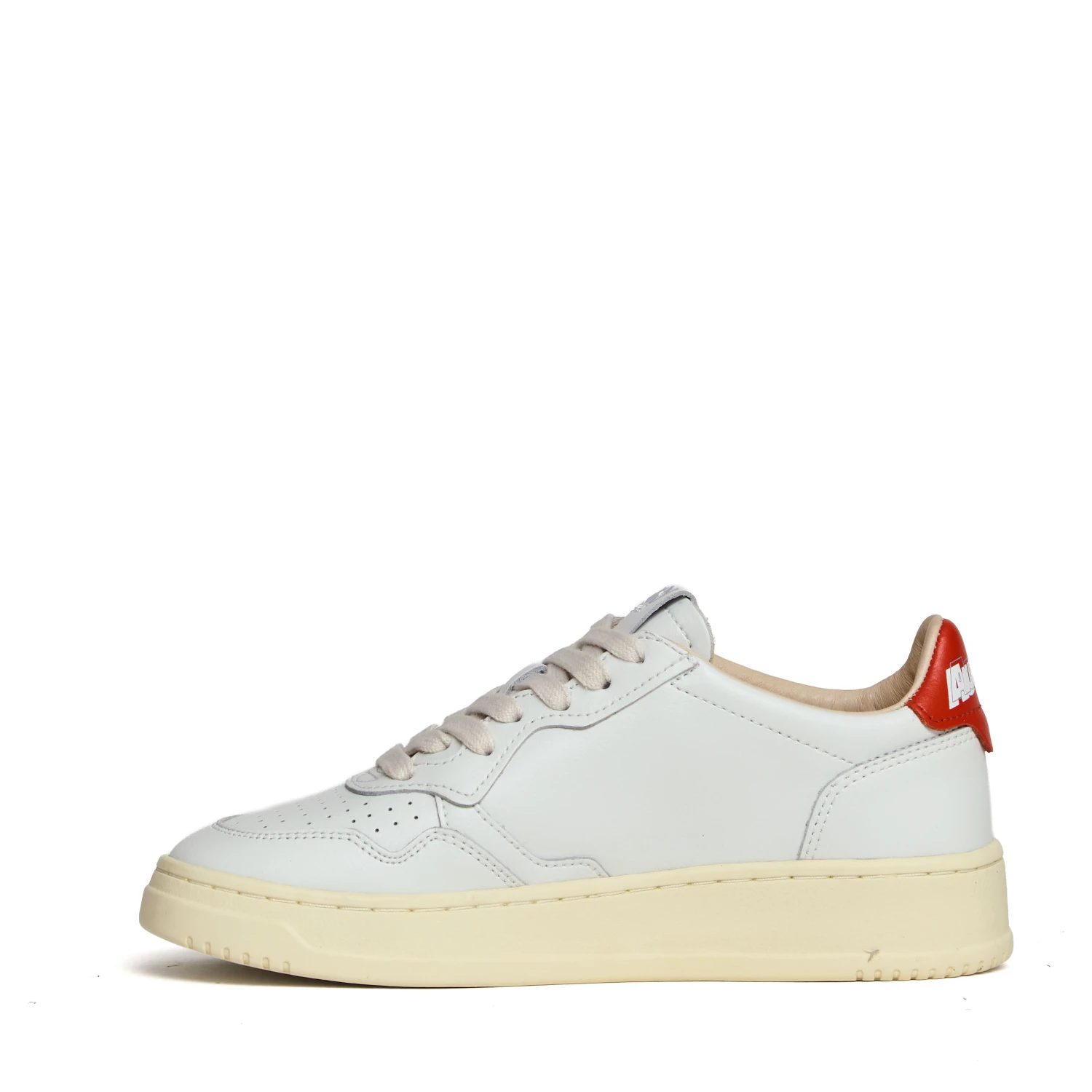 Sneakers Medalist Low In Pelle Bianca, Spicy Orange