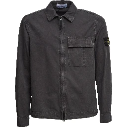 Overshirt Brushed Organic Cotton Canvas Old Effect