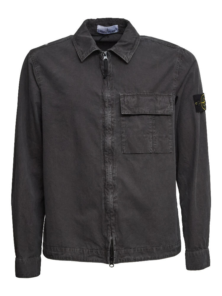 Overshirt Brushed Organic Cotton Canvas Old Effect