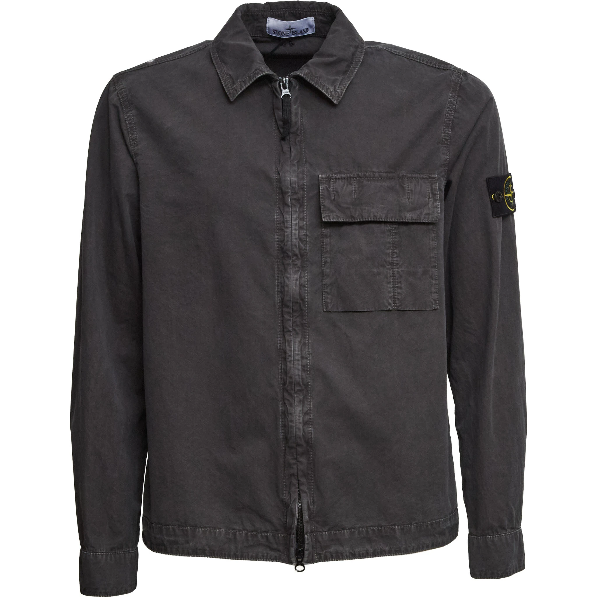Overshirt Brushed Organic Cotton Canvas Old Effect