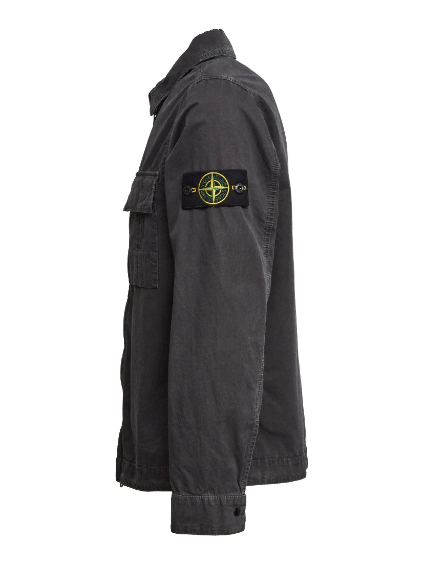 Overshirt Brushed Organic Cotton Canvas Old Effect