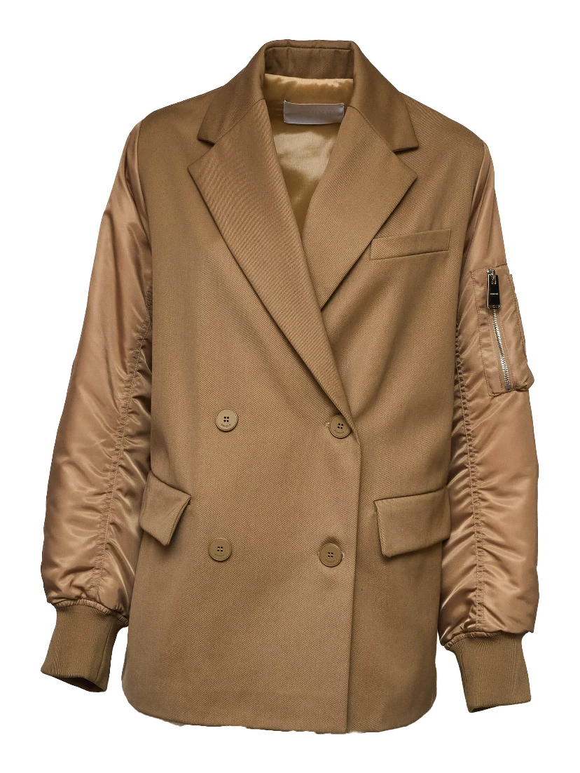 Peacoat Over In Lana, Nylon, Gabardine