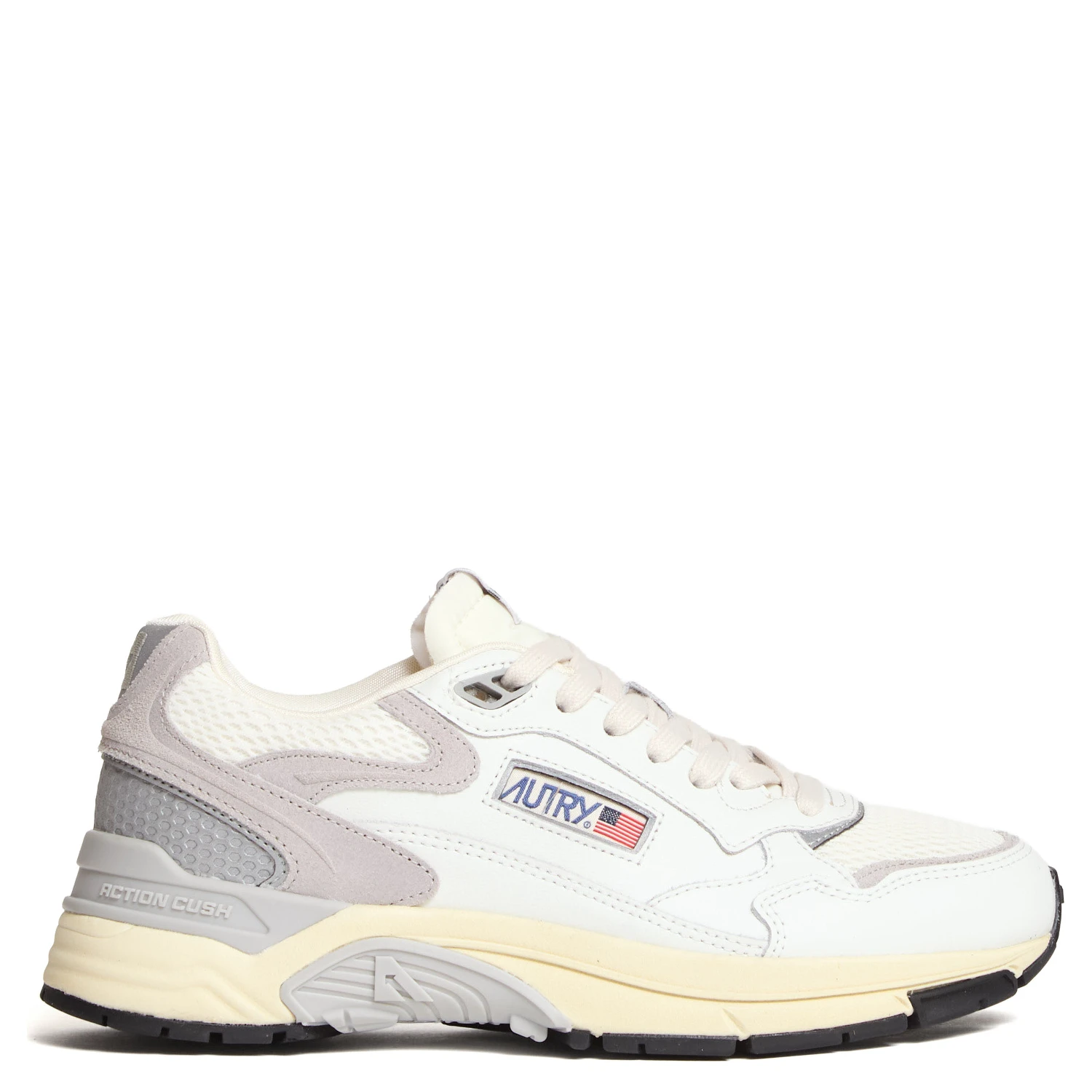 Sneakers Hyperway In Mesh, Suede Bianco, Grigio