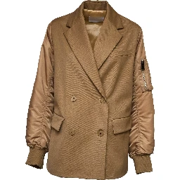 Peacoat Over In Lana, Nylon, Gabardine