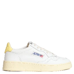 Sneakers Medalist Low In Pelle Bianca, Lemon Meringue