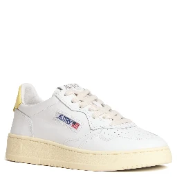 Sneakers Medalist Low In Pelle Bianca, Lemon Meringue