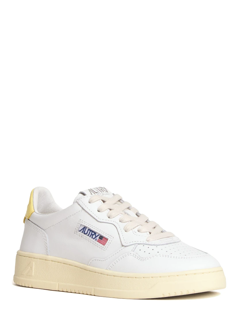 Sneakers Medalist Low In Pelle Bianca, Lemon Meringue