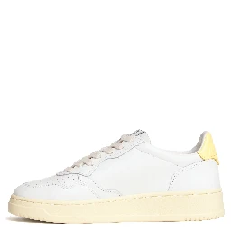Sneakers Medalist Low In Pelle Bianca, Lemon Meringue