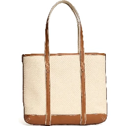Borsa Tote Piccola In Pelle, Canvas