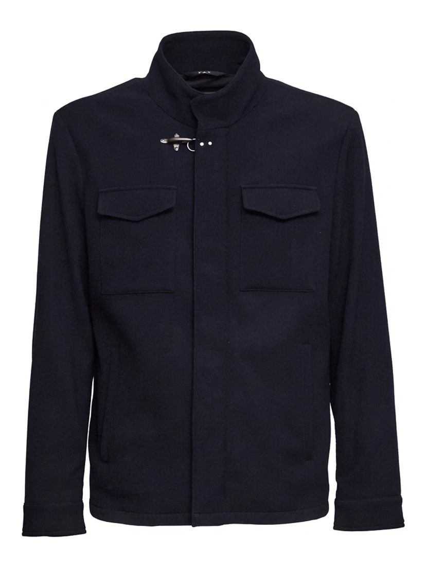 Field Jacket Corta Travel in Lana e Cotone Stretch