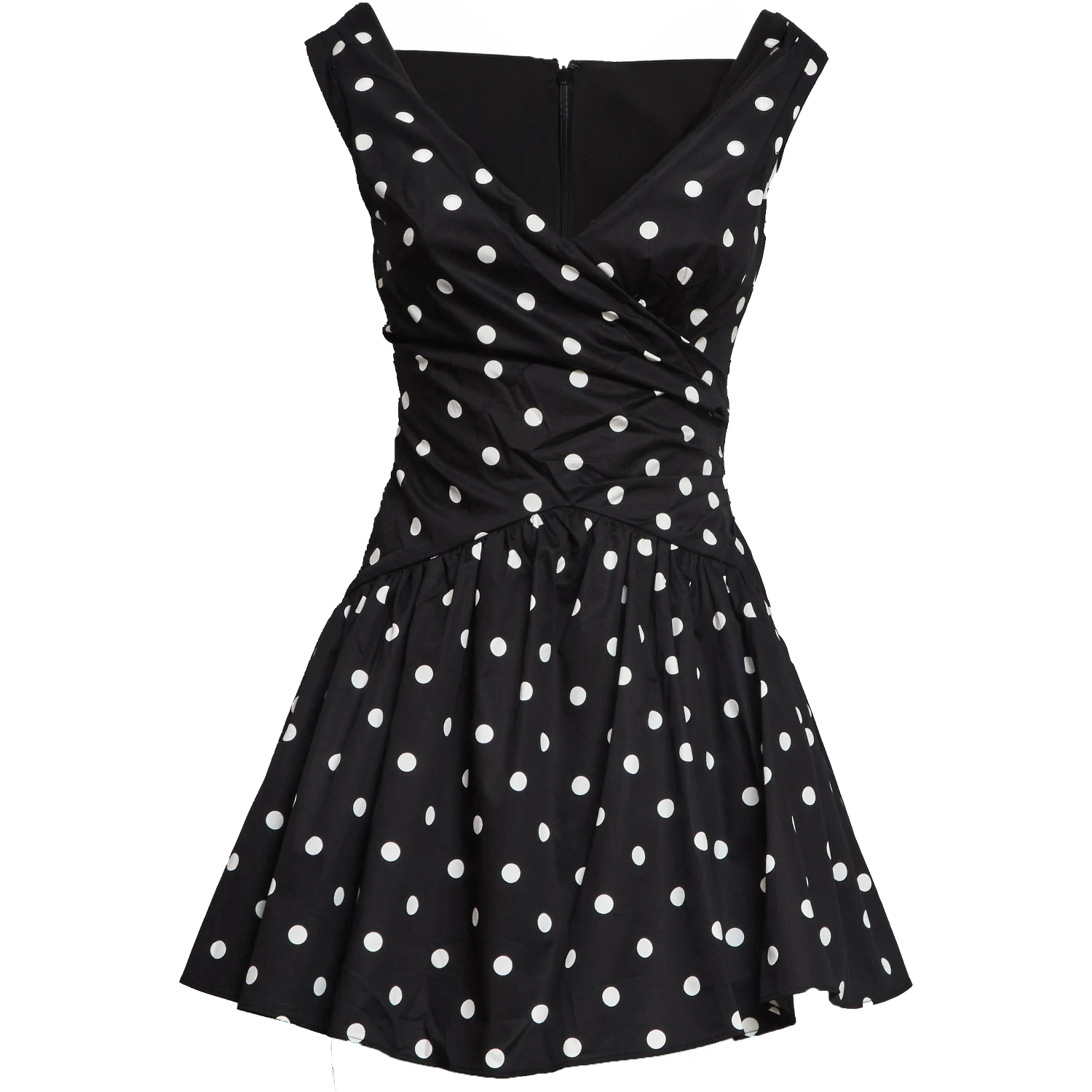 Black Polka Dot Cotton Mini Dress