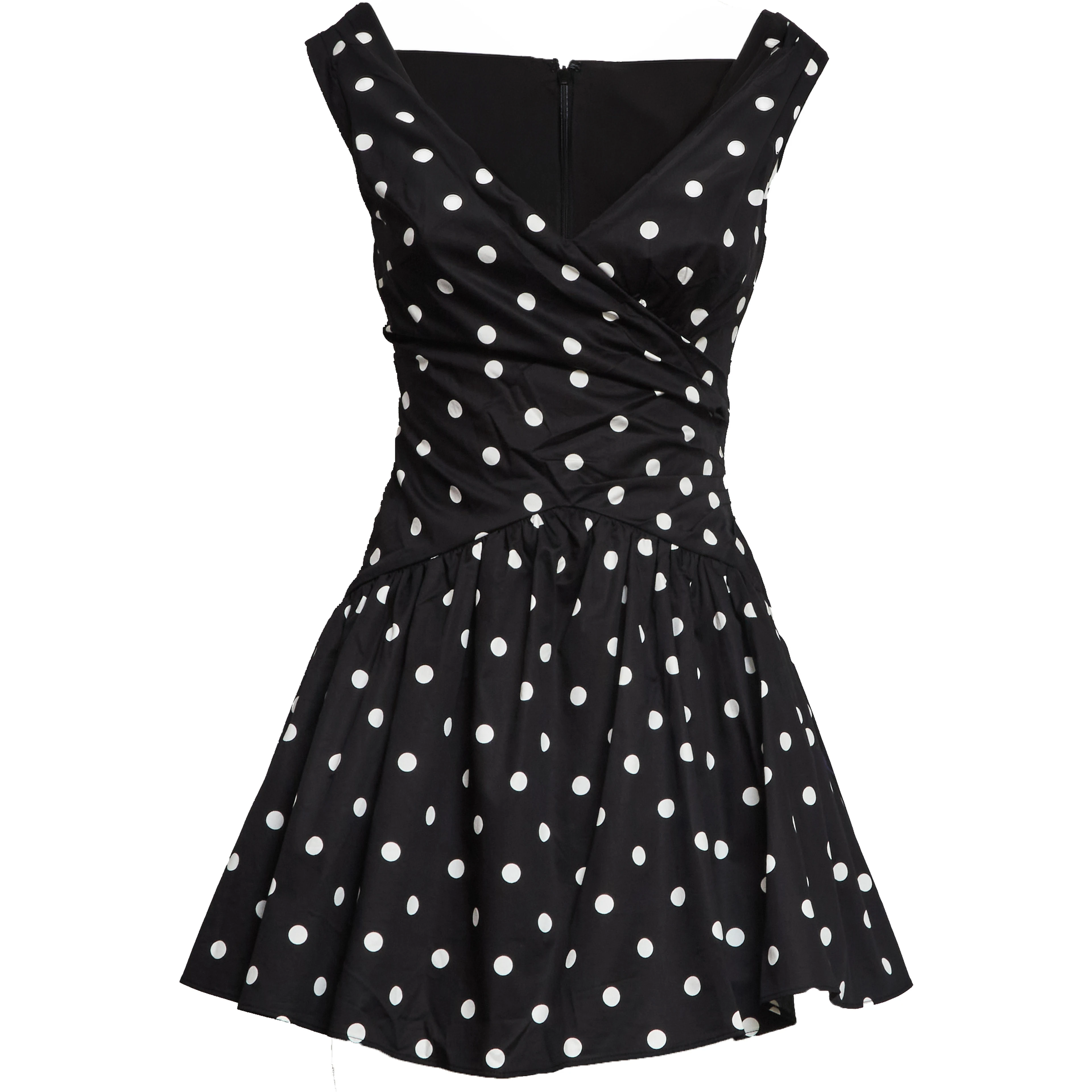 Black Polka Dot Cotton Mini Dress
