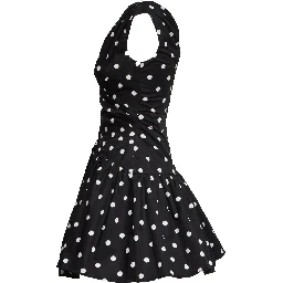 Black Polka Dot Cotton Mini Dress