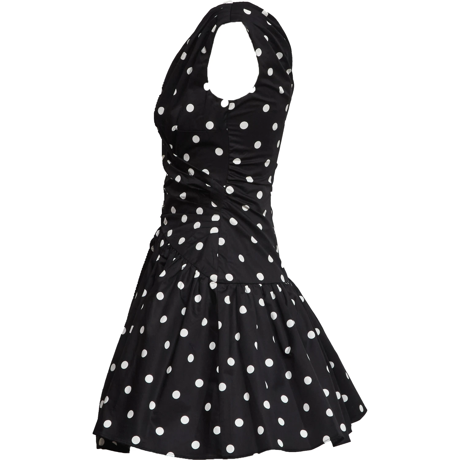 Black Polka Dot Cotton Mini Dress