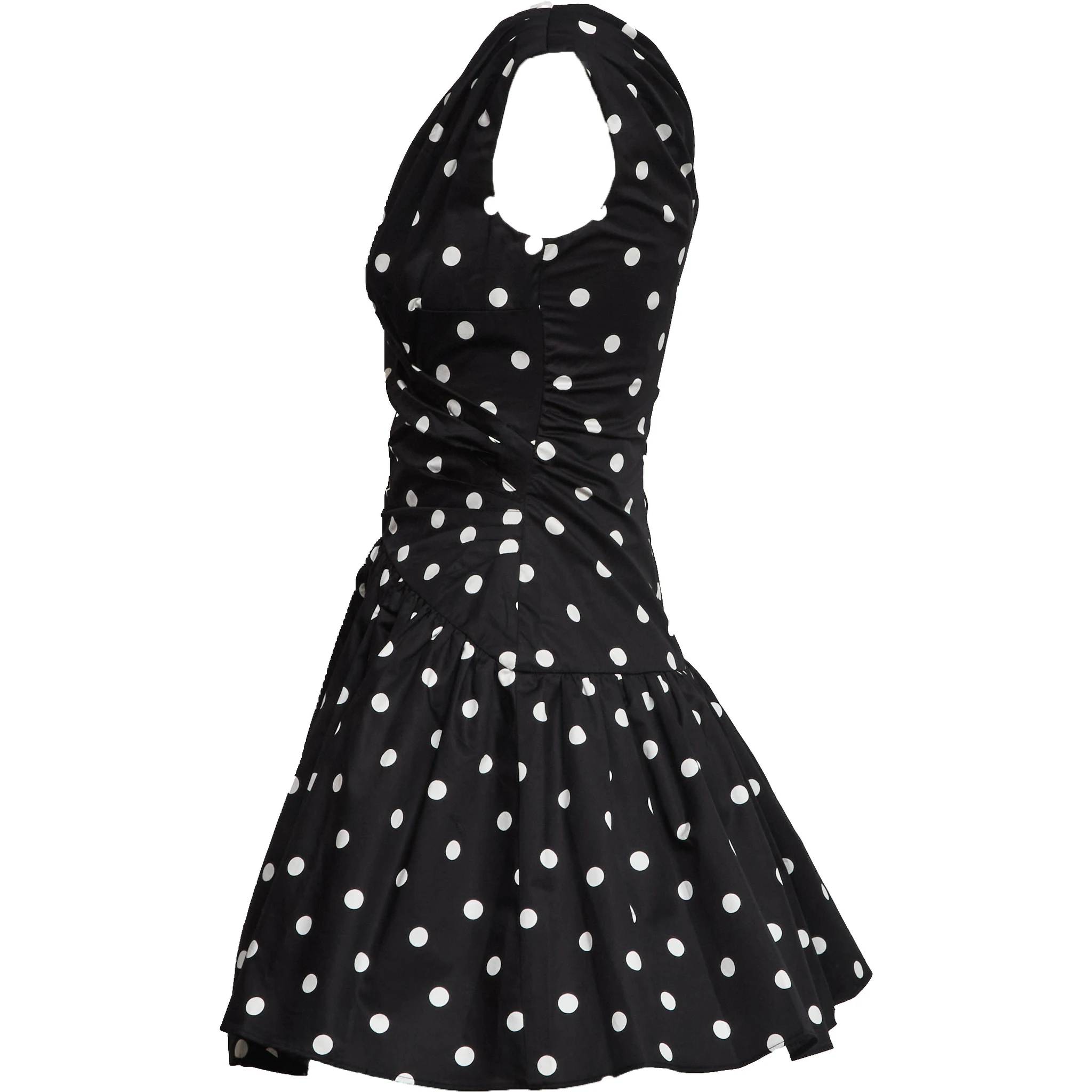 Black Polka Dot Cotton Mini Dress