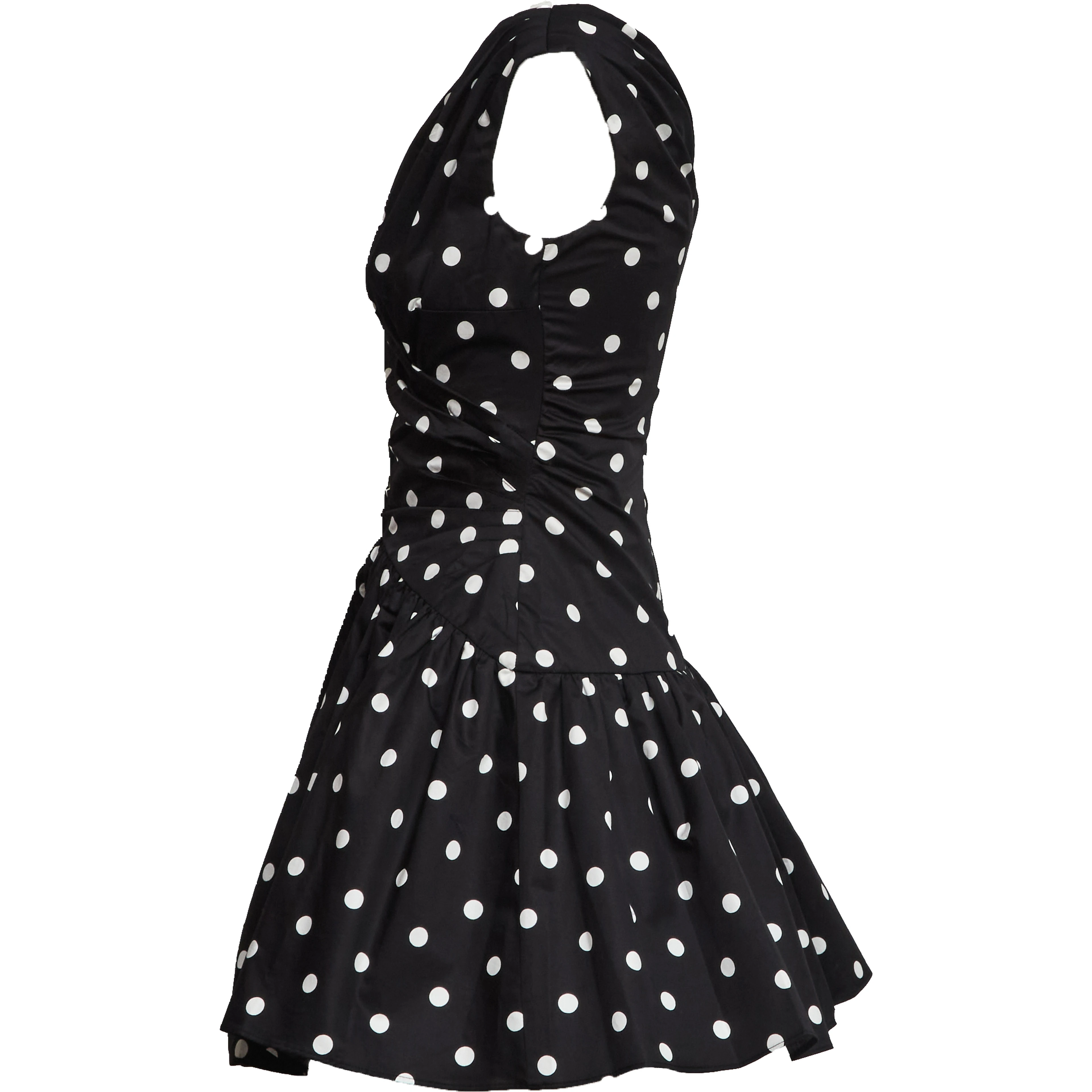 Black Polka Dot Cotton Mini Dress