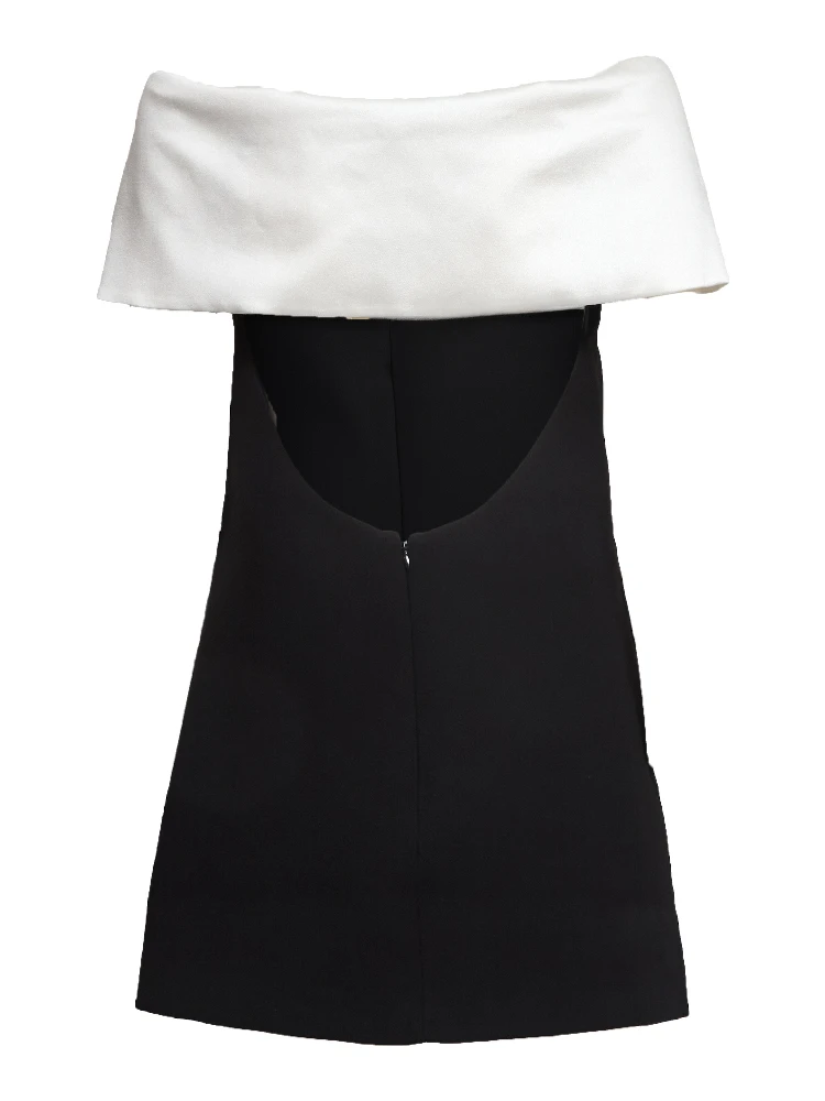 Black Crepe Flower Mini Dress alternative