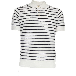 Maglia Polo A Righe Manica Corta