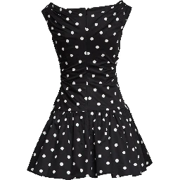 Black Polka Dot Cotton Mini Dress
