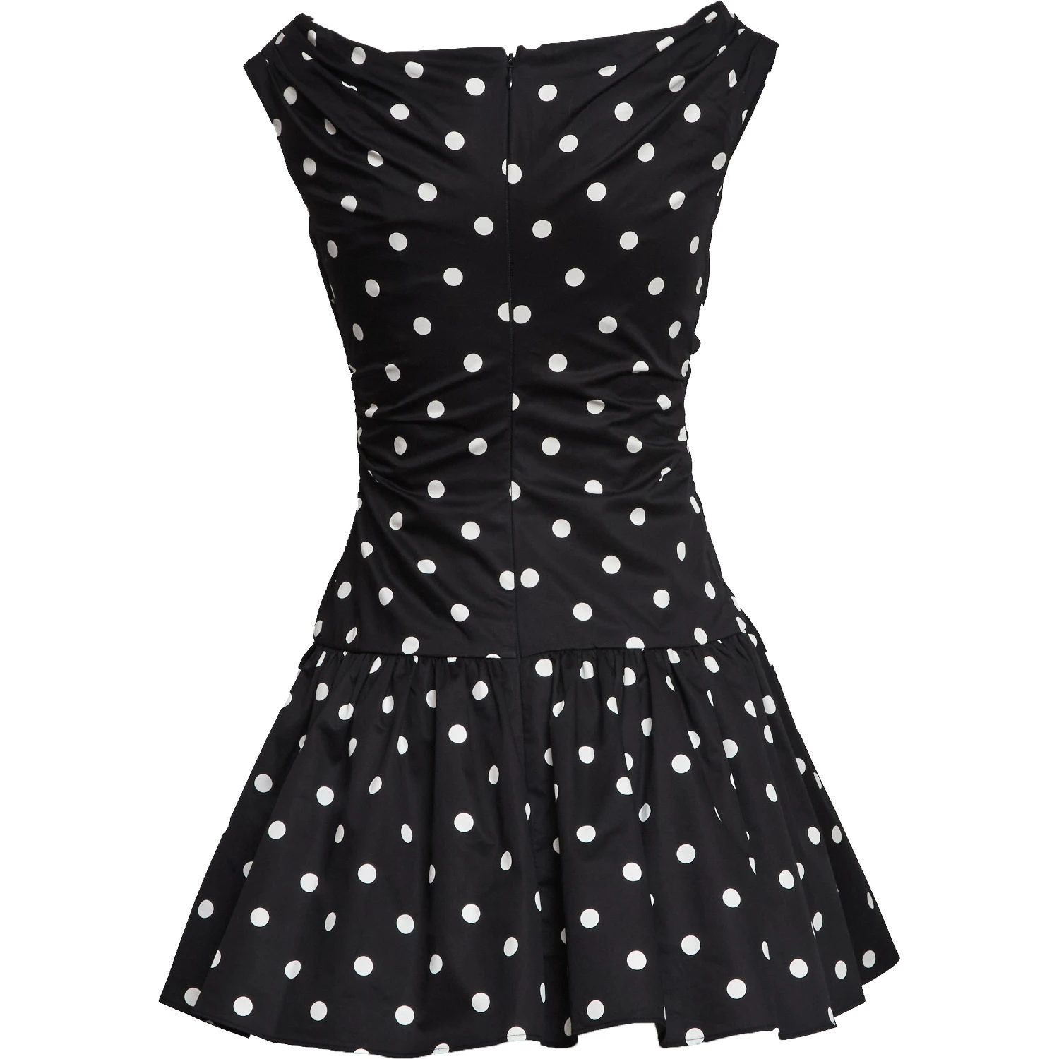 Black Polka Dot Cotton Mini Dress