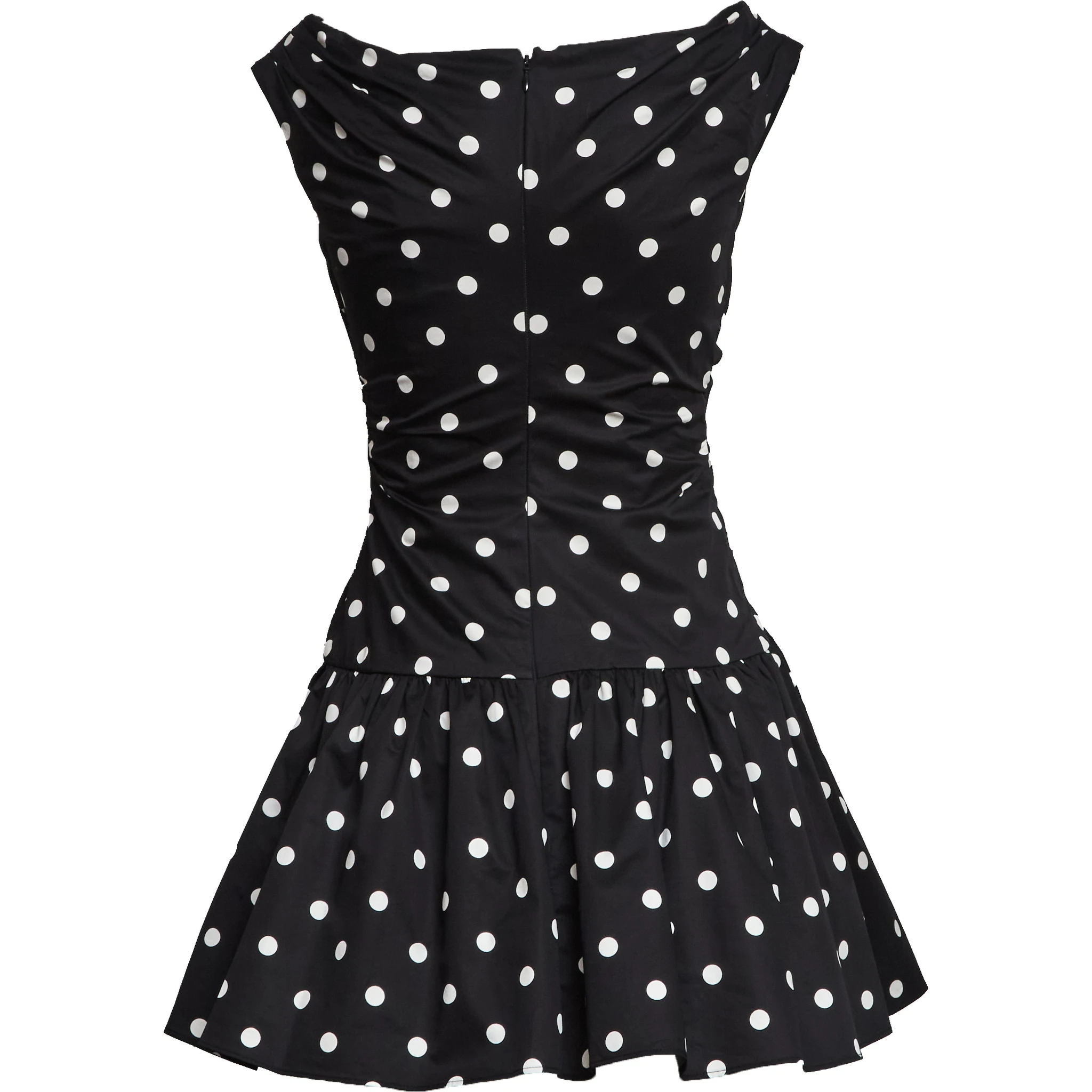 Black Polka Dot Cotton Mini Dress
