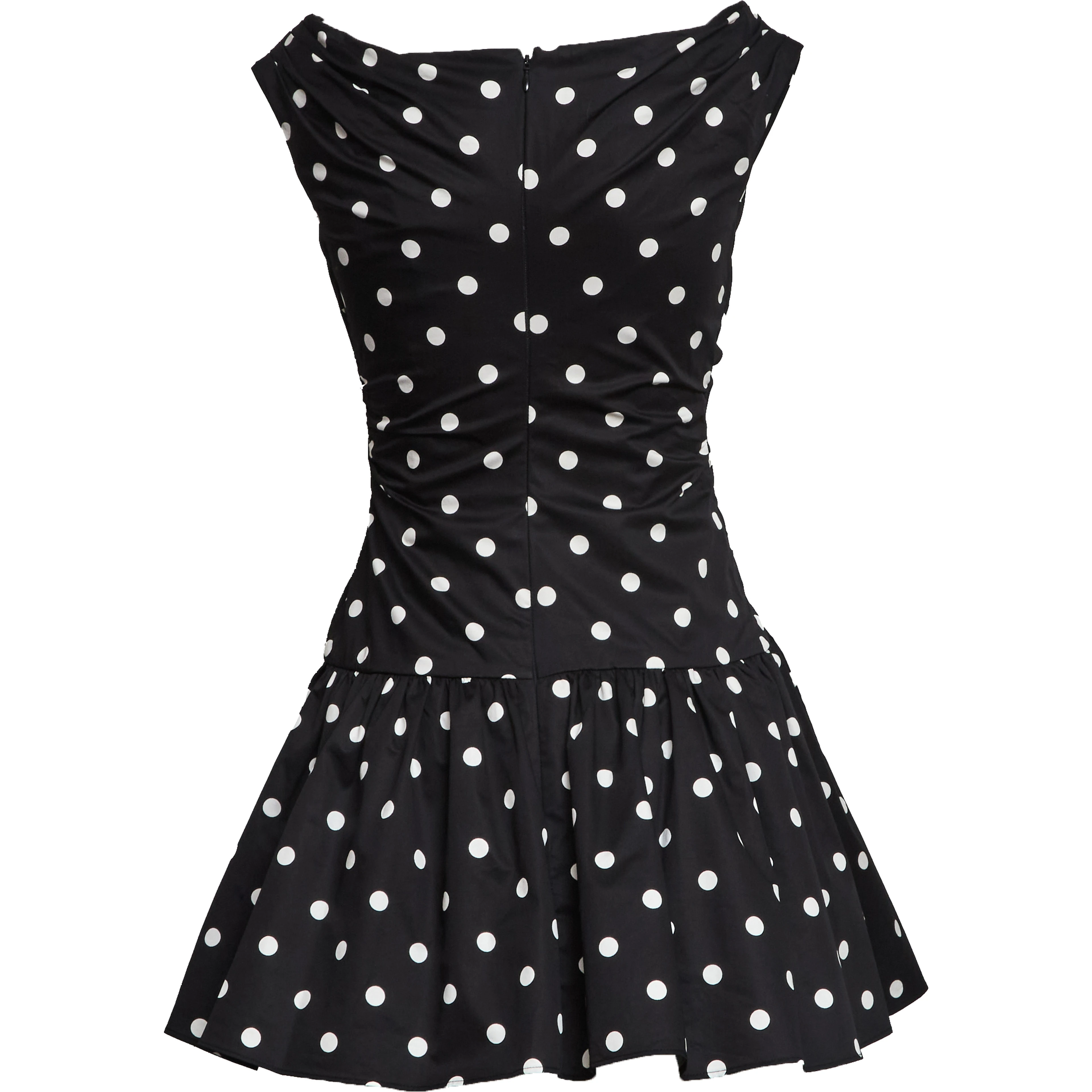Black Polka Dot Cotton Mini Dress
