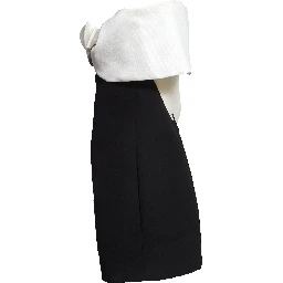 Black Crepe Flower Mini Dress