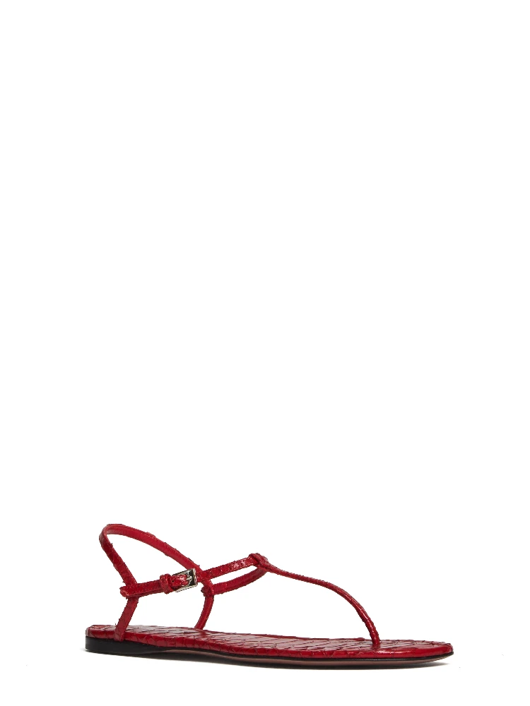 Montecarlo Flat Sandal Mono Printed Python alternative