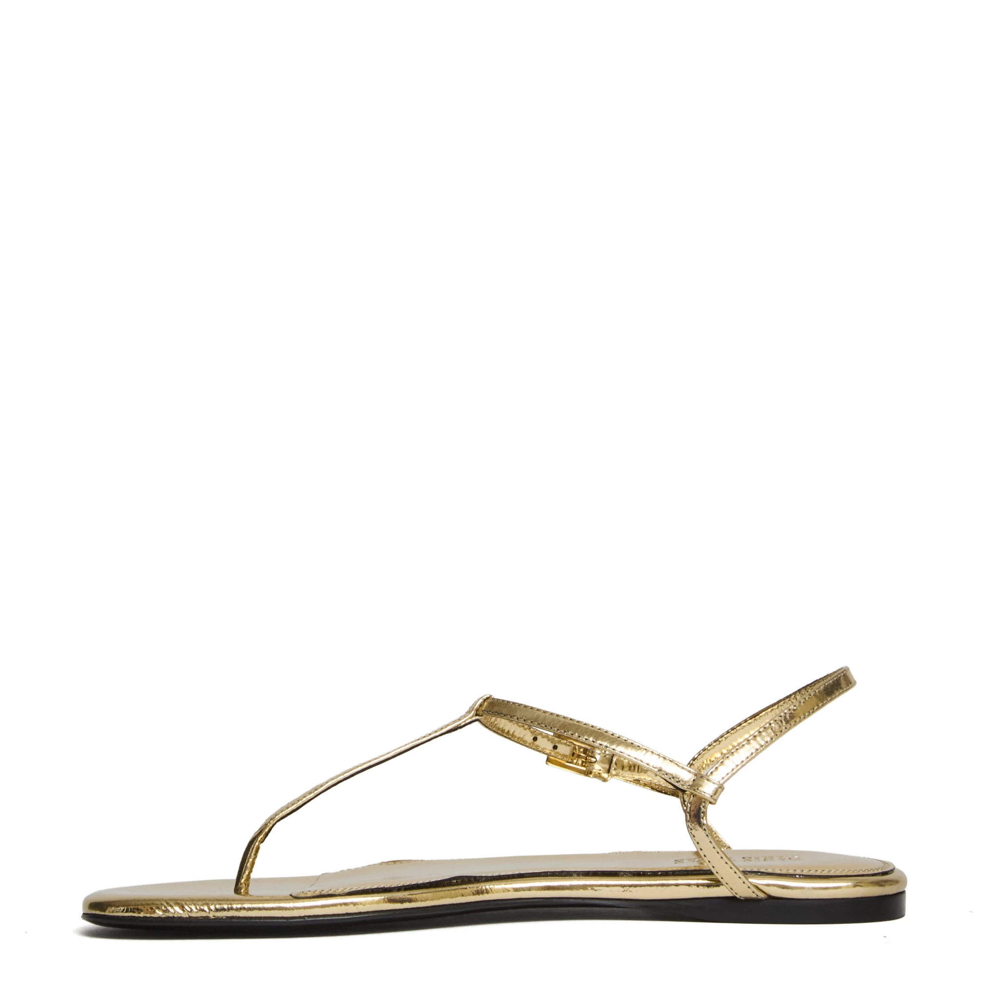 Montecarlo Flat Sandal Metallic Leather Plisse