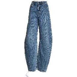 Blue Barrel Leg Jeans