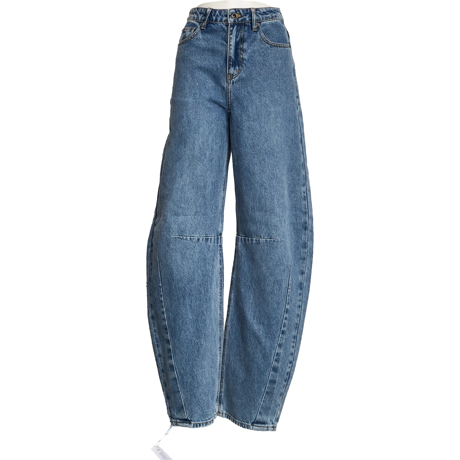 Blue Barrel Leg Jeans