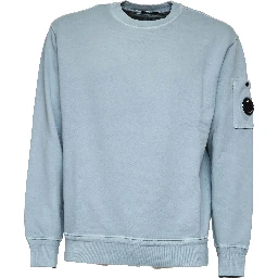 Cotton Diagonal Fleece Crewneck Lens Sweatshirt
