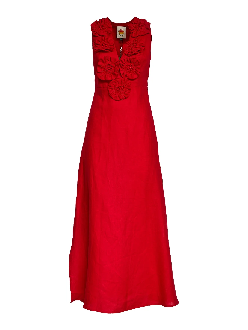 Red Sleeveless Midi Dress