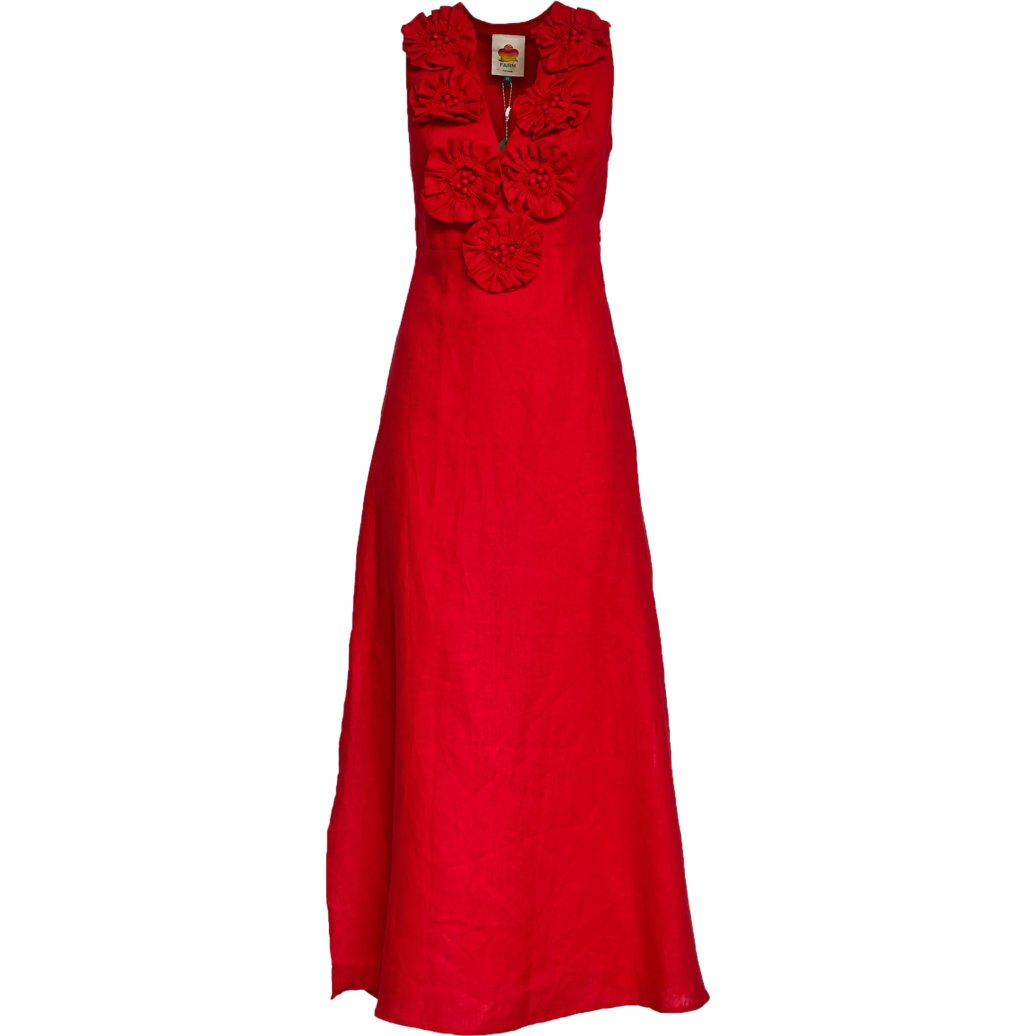 Red Sleeveless Midi Dress
