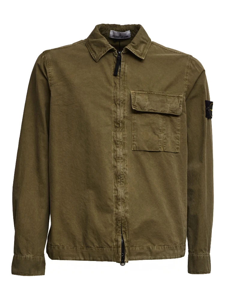 Overshirt Brushed Organic Cotton Canvas Old Effect