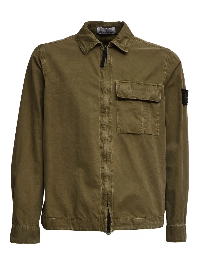 Overshirt Brushed Organic Cotton Canvas Old Effect