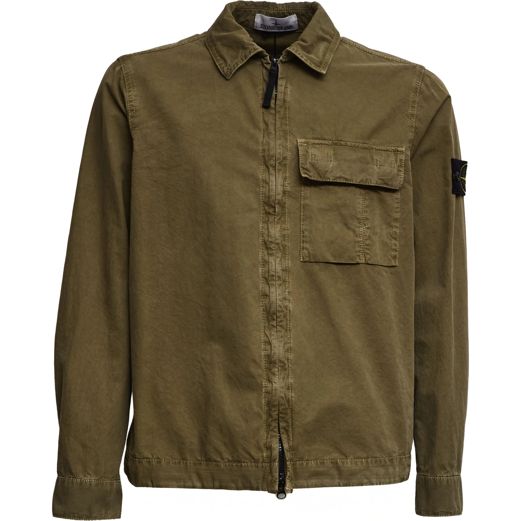 Overshirt Brushed Organic Cotton Canvas Old Effect