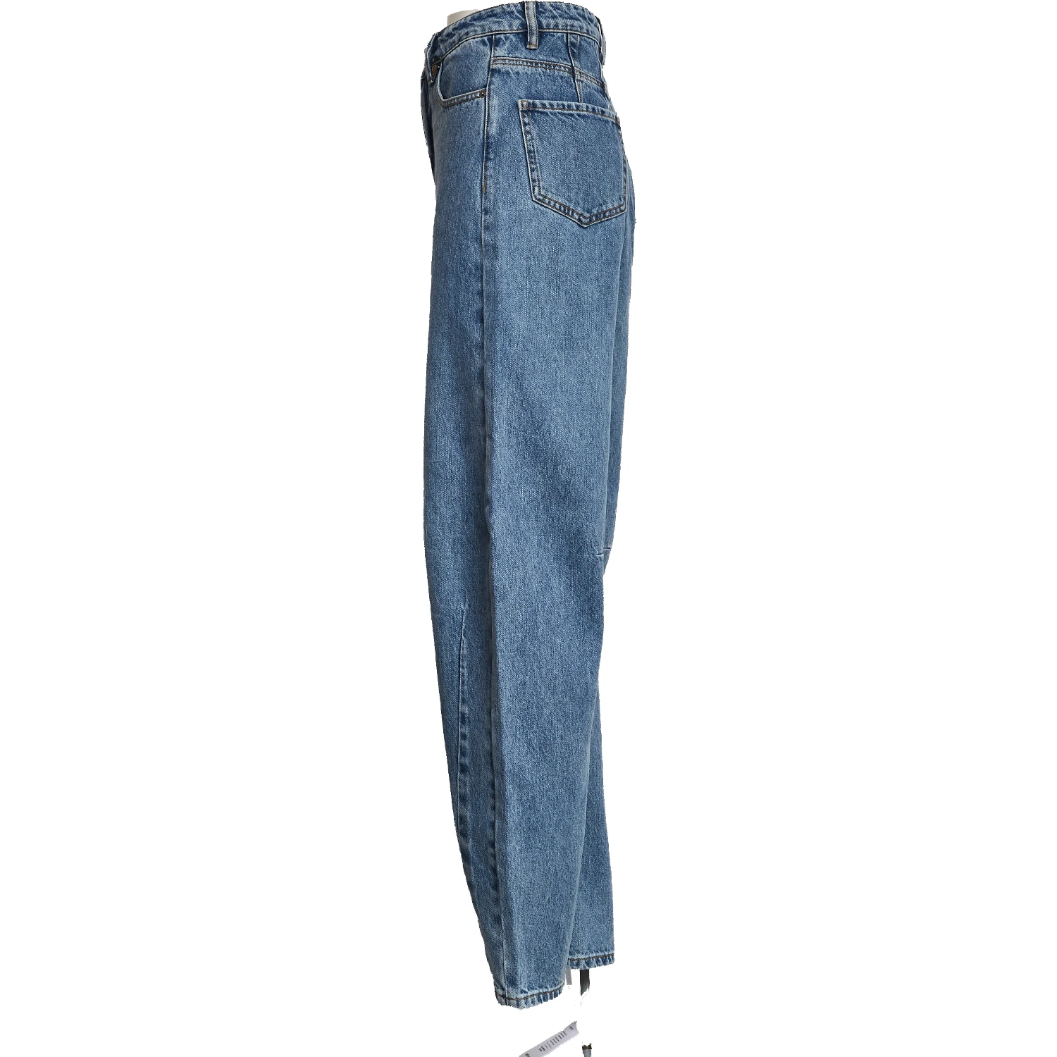 Blue Barrel Leg Jeans