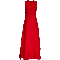 Red Sleeveless Midi Dress