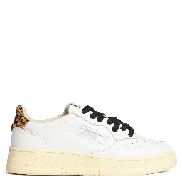 Sneakers Medalist Low In Pelle Bianca, Leopard