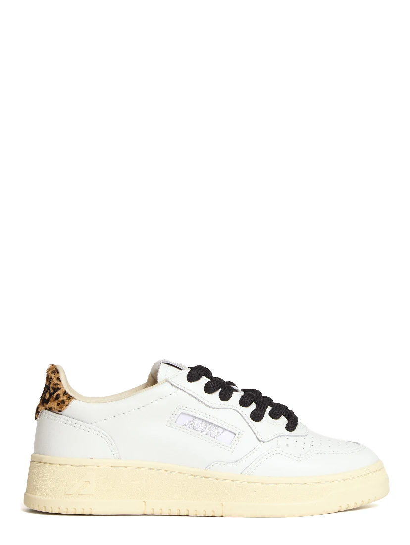 Sneakers Medalist Low In Pelle Bianca, Leopard