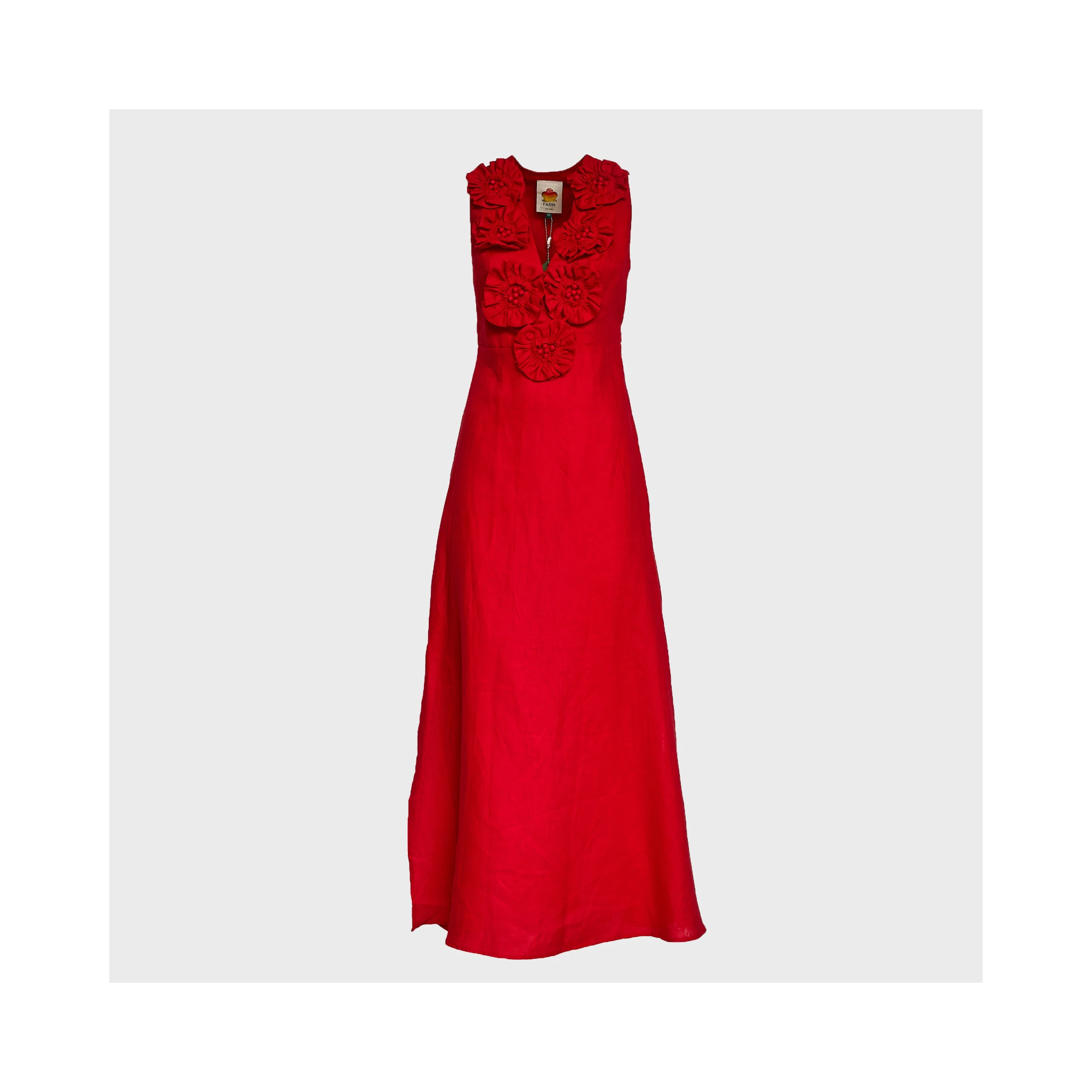 Red Sleeveless Midi Dress
