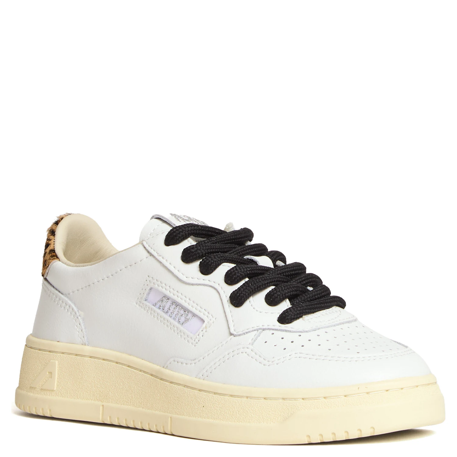 Sneakers Medalist Low In Pelle Bianca, Leopard